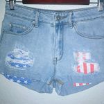 Bullhead High Rise 3 26 American Flag High Rise Light Wash Jeans Shorts Red Size undefined Photo 1
