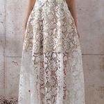 Montsand Lobbster Roses Lace Midi Dress Appliqué Floral White Medium NWT Photo 0