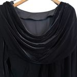 Jessica Howard  Black Velvet Top Feather Cuffs Draped Back Neckline Women’s 18W Photo 3