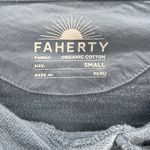 Faherty Sunwashed Slub Organic Cotton Pullover Hoodie Sweatshirt Blue Sz Small Photo 2
