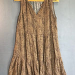 Old Navy  Animal Print Sleeveless Tiered Babydoll Mini Dress Size M Boho Leopard Photo 0