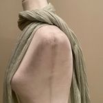 J.Crew Mint Green & Silver Metallic Fringe Trim Scarf Photo 7