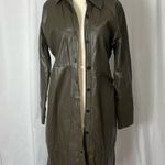 Leather Trench Coat Green Size M Photo 1