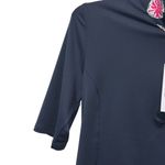 Tommy Bahama  Golf Women's Size S 1/4 Zip Short Sleeve Top Navy Blue/Pink‎ Floral Photo 2