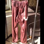American Bazi  Burgundy Faux Leather Jogger Pants Photo 4