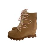 Sorel Bootie Women 8 Tobacco Joan of Arctic Wedge III Lexie Lace Cozy Waterproof Photo 2