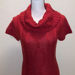 Pink Rose NWT  red cowl neck cable knit short sleeve sweater dress Photo 1