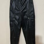 Jason Wu  black faux leather high rise cargo ankle pants NEW 6 Photo 0