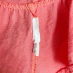Free People Coral Pink Ruffle Hem Tank Size XS Deep V Neck Open Back Made in USA Photo 7