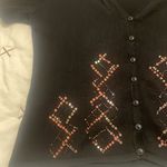 R & K Vintage  black short sleeve button up sweater Size 8 Photo 1