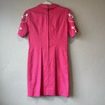 Women’s Vintage 50s Dress Hot Bright Pink Beaded maximalist career preppy retro Photo 11