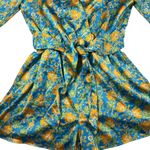 Skies Are Blue Anthropologie Aquatic Floral Tropical Surplice Romper Size M Photo 3