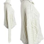 Free People  Size XL Traveler Cable Knit Pullover V Neck Sweater Creme Neutral Photo 4
