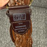 Faded Glory  Braided Belt Brown Boho Woven Beaded Circle S/M S Small M Medium Photo 2