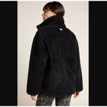 Varley  Women's Size Medium Black Clemson Sherpa Fleece Snap Up Oversized Jacket Photo 2