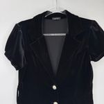 NIKIBIKI Vintage Y2K  Velvet Jacket Juniors Large Black Whimsigoth Silver Buttons Photo 1