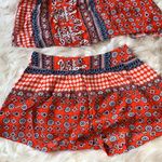 Boho Halter Neck Two Piece Top and Shorts Vintage Print Size Small Photo 2