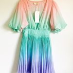 Rococo Sand Emi Ombré Pleated Mini Dress Green Size XS Photo 9