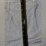 Talbots linen blend cuffed blue pin stripe pants beachy nautical Photo 7