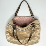 Coach Authentic  Poppy Signature Bag Tote Metallic Gold Cream Pink #H1220-18979 Photo 1