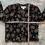 Norton Mcnaughton Vintage  Black Floral Velvet Metallic Brocade Blazer Size 6 Photo 8