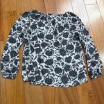 Loft Women's pink & brown floral boat neck long sleeve blouse Size M Photo 7