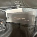 Banana Republic NEW Black Faux Vegan Leather Mid Rise Flared Bootcut Pants Sz 24 Photo 1