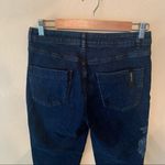 Massimo Dutti NWT Mossimo Dutti Floral Embroidered Straight Leg Dark Wash Crop Raw Hem Jeans Photo 8