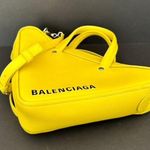 Balenciaga  Triangle Duffle Bag Yellow Leather Small Crossbody Bag Photo 6