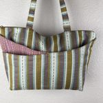 Maruca Womens Striped Tapestry Fabric Shoulder Tote Bag Purse Outside Pockets Photo 1