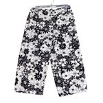 Liz Claiborne Capri Pants Womens 12 Black White Floral Print Cropped Casual Photo 1