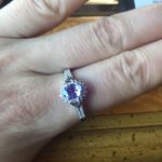 Natural Tanzanite Sterling Silver Halo Ring Size 10 Purple Photo 2