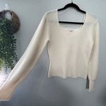 Madewell NEW  SoftWool Square-Neck Pullover Sweater Medium Cashmere Blend Cream Photo 7