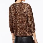 Michael Kors  Leopard Print 3/4 Sleeve Peasant Top Size XL Photo 5