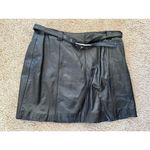 wilson's leather  Maxima Vintage Belted Mini Skirt Size 14 Black 90s‎ Y2K Grunge Photo 2