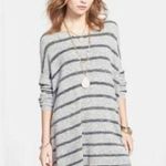 Free People Long Gray Striped Sweater or dress Photo 0