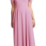 Dessy Collection Off the Shoulder Pleated Cap Sleeve Maxi Dress Powder Pink 18 Photo 0