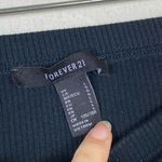 Forever 21  Black Ribbed Double Ruched Tied Bodycon Mini Tube Skirt Size L Photo 4