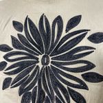 Vintage Joni B women’s tan black embroidered leaf floral button collared jacket Size L Photo 7