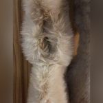 Faux Fur Collar Scarf Elegant Solid Color Soft Warm Plush Cross Scarf Tan Photo 6