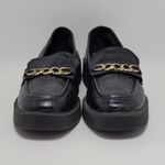 Kenneth Cole Reaction  Sienna Lug Black Loafers Shoes With Chain Size 9 Photo 3