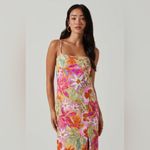 ASTR  Gabriella Midi Dress in Orange Purple Multi Size Small NWT Photo 8