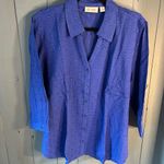New Denim&Co Royal Blue Button Down Shirt Photo 0