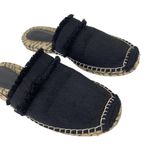 Joie  Black Cain Fringe Espadrille Mules Slides Shoes Size 39 US 9 Photo 8