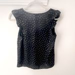 J.Crew Ruffle Cap Sleeve Polka Dot Blouse Top Womens 2 XS Black Feminine Preppy Photo 7