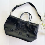 Kate Spade NEW  Beaded Embellished Nylon Duffle Bag Black Photo 0