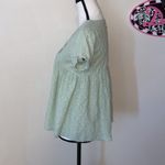Love Olive Co sage green polka dot pleated peplum blouse Size XS Photo 2