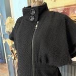 Luii Women's Wool Blend Black Knit Sweater Dress Zip Front High Collar ~ XL 💚🍄 Photo 1