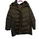 Andrew Marc Women's XL Black Hooded Puffer Jacket MidLength Winter Casual Formal Photo 1