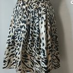 White House | Black Market WHBM Pleated Leopard Print Sateen Skirt sz 10 in brown multi Photo 8